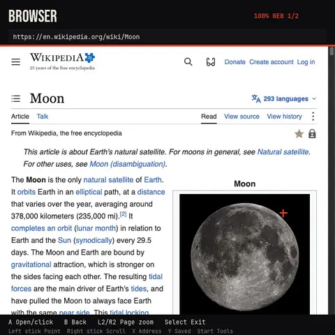 Wikipedia inside CartridgeOS Browser in the Mac simulator